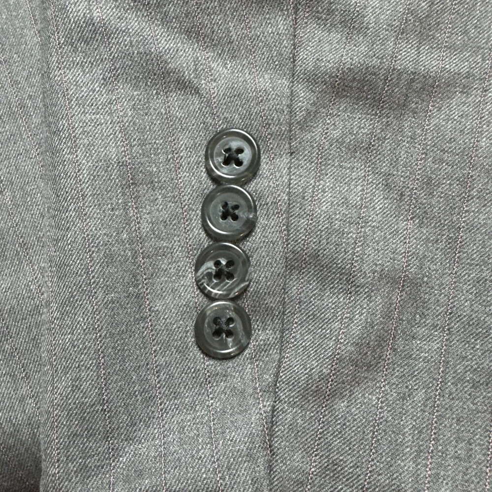 Stile Bespoke Blazer Sport Coat 40R Gray Pink Stripe‎ Holland Sherry Wool Jacket